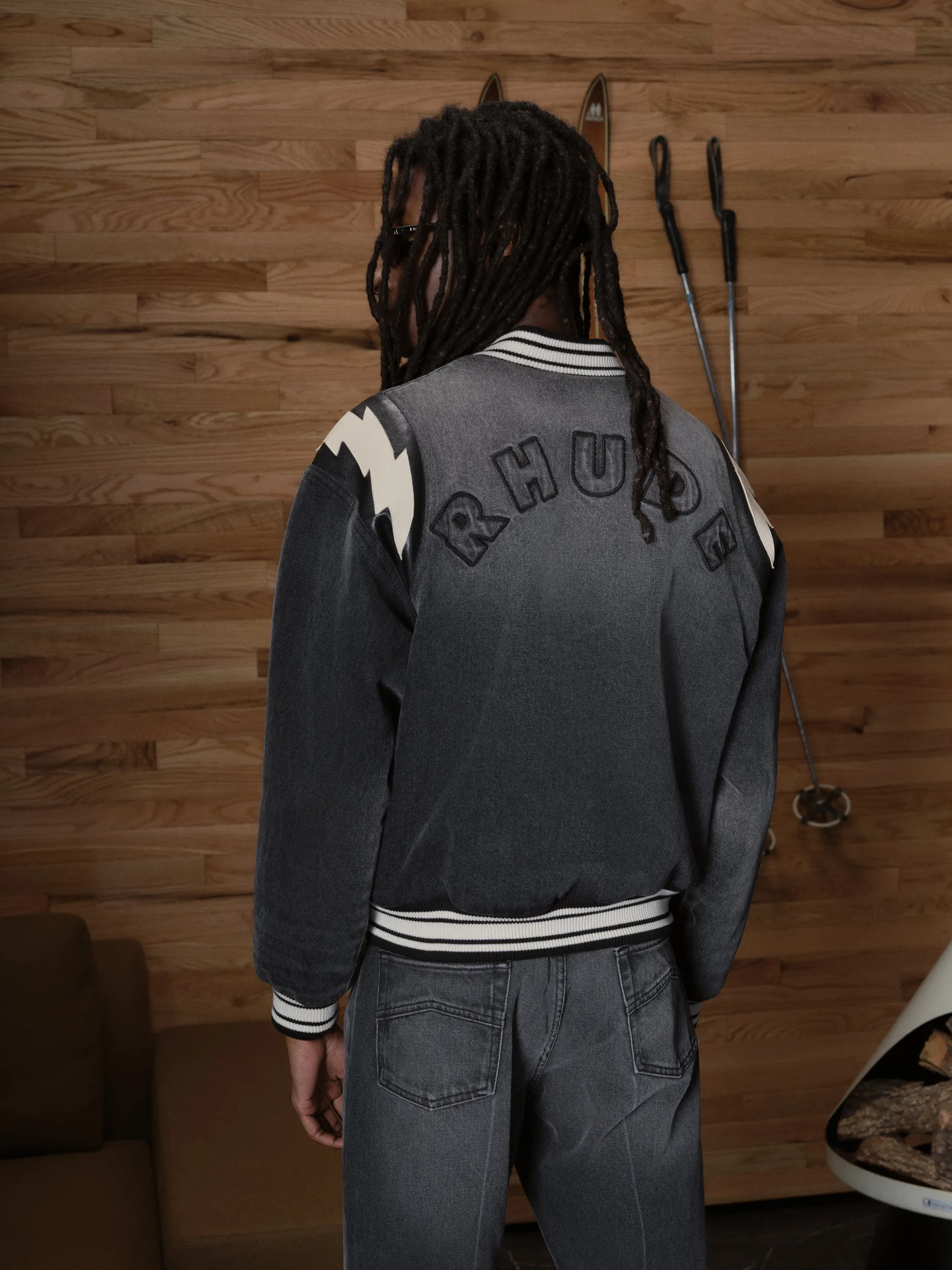 DENIM LIGHTING BOMBER