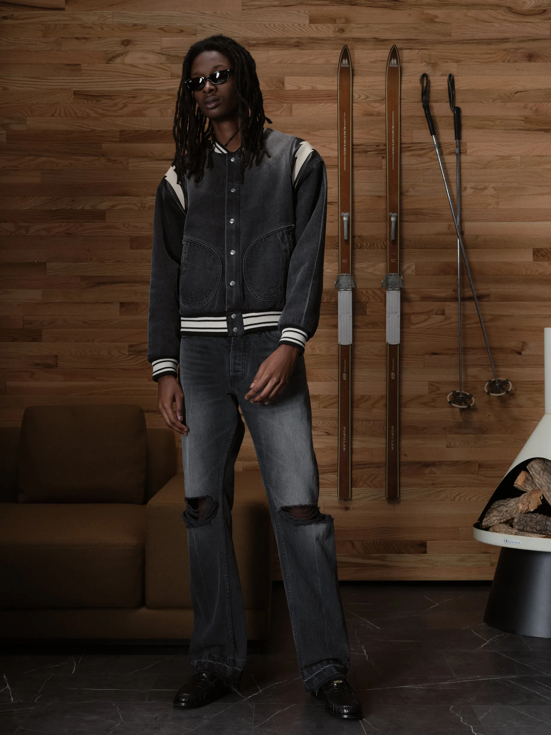 DENIM LIGHTING BOMBER