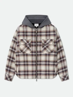 HOODED FLANNEL JACKET