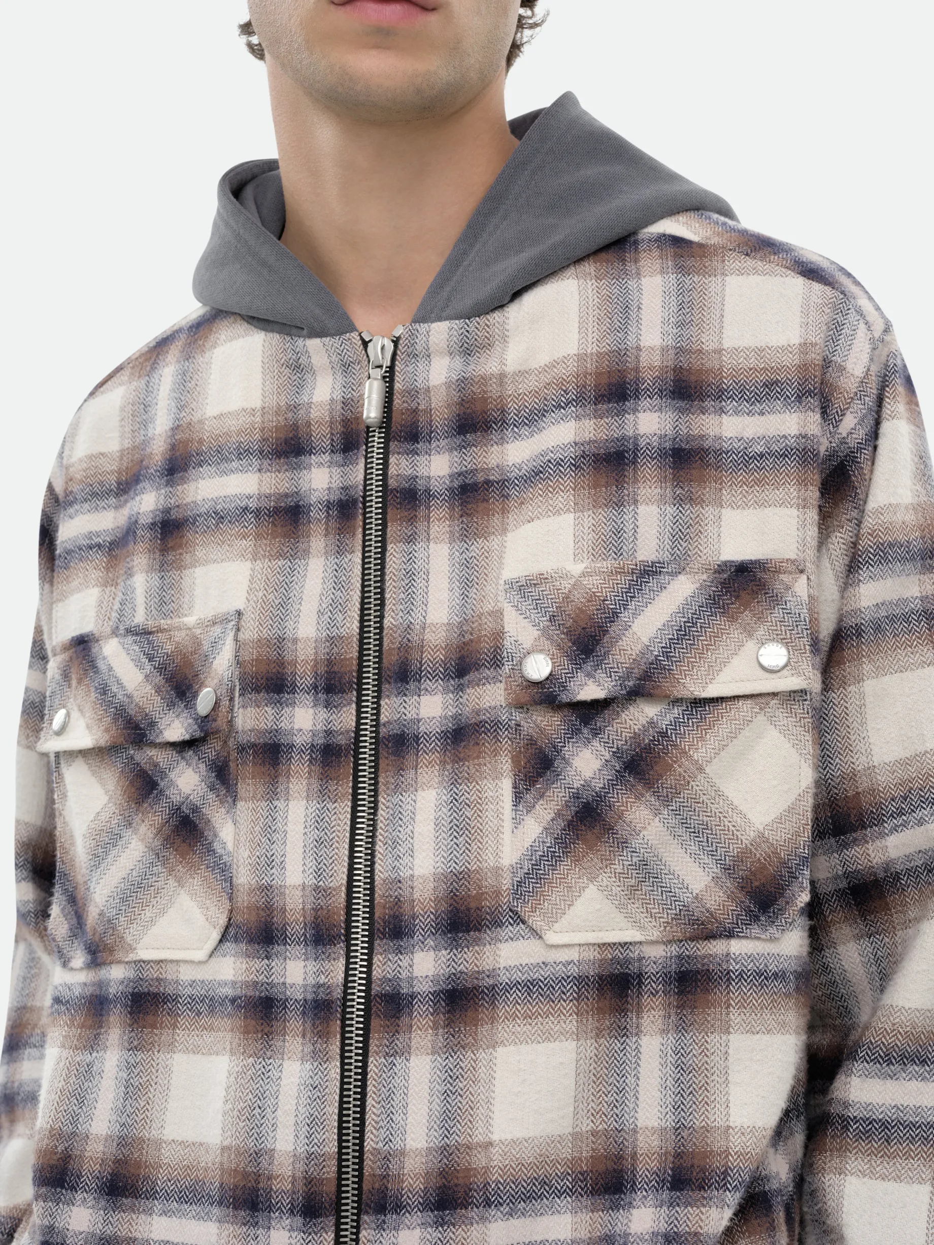 HOODED FLANNEL JACKET