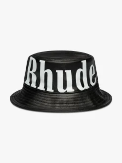 LOGO LEATHER BUCKET HAT