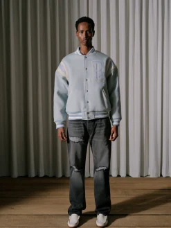 MINT WOOL LIGHTNING VARSITY