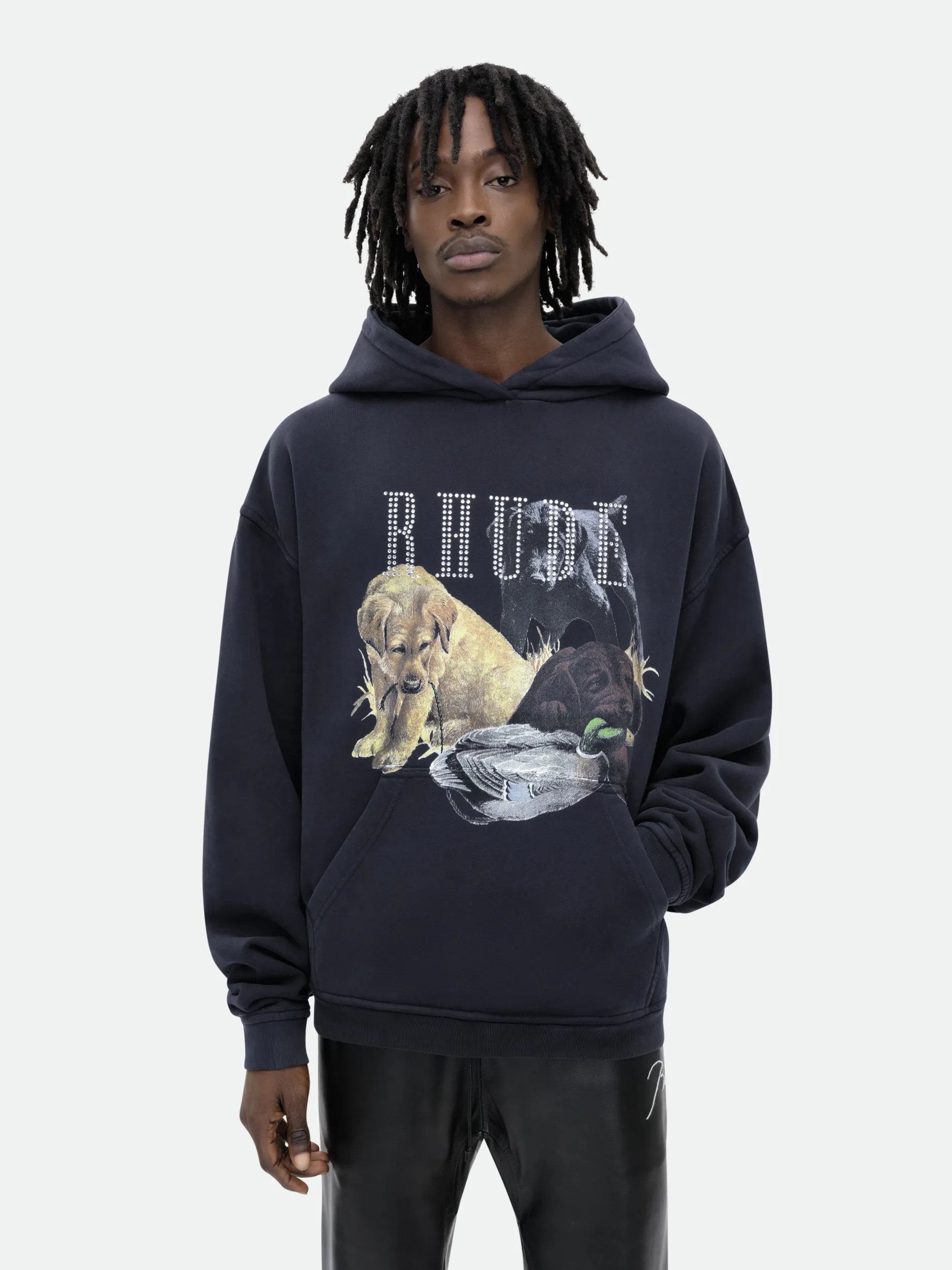 RHINESTONE HUNTING DOG HOODIE