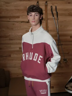 RHUDE CHAMONIX QUARTER-ZIP VARSITY