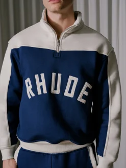 RHUDE CONTRAST QUARTER-ZIP VARSITY