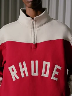 RHUDE CONTRAST QUARTER-ZIP VARSITY