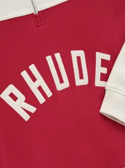 RHUDE CONTRAST QUARTER-ZIP VARSITY