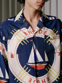 RHUDE FLAG SAIL LS SILK SHIRT