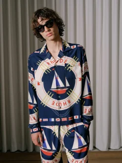 RHUDE FLAG SAIL LS SILK SHIRT