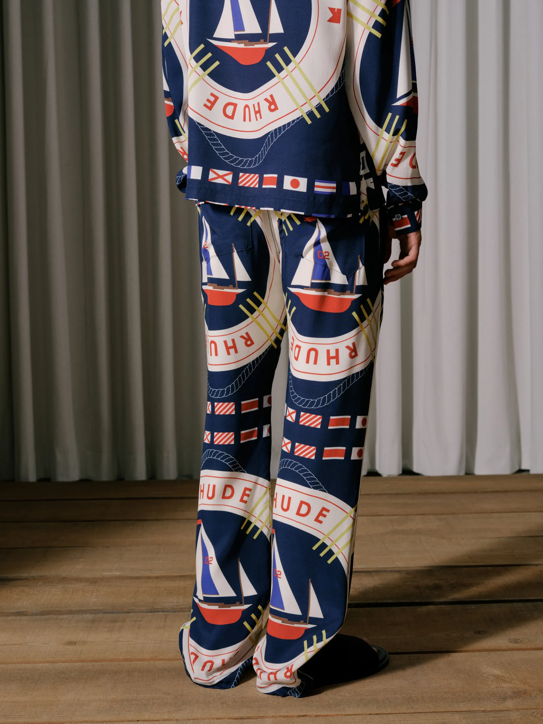 RHUDE FLAG SAIL SILK PANT
