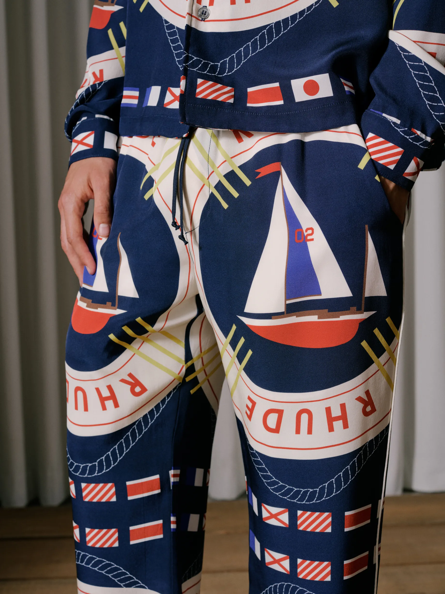RHUDE FLAG SAIL SILK PANT