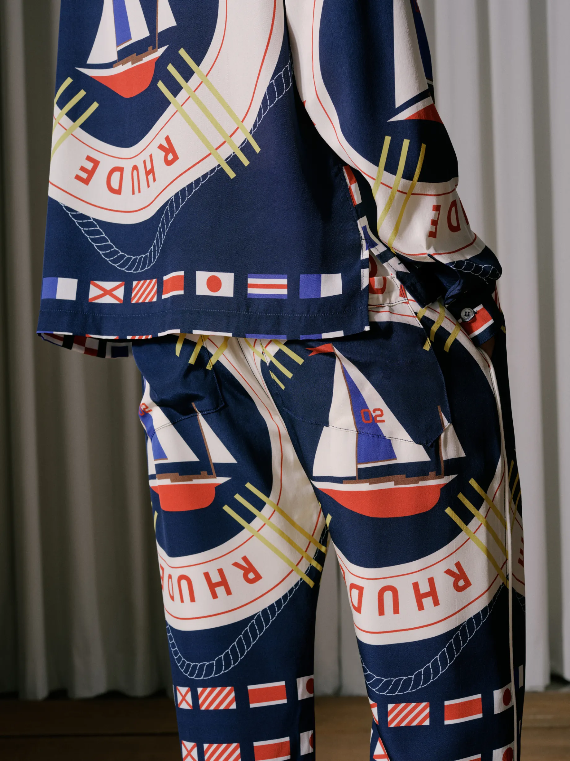 RHUDE FLAG SAIL SILK PANT