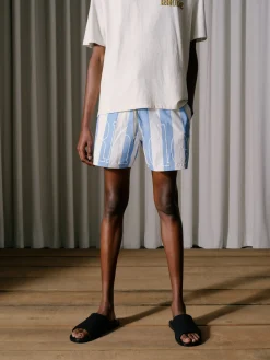 RHUDE LOGO STRIPED TRUNKS