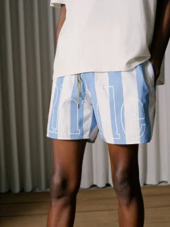 RHUDE LOGO STRIPED TRUNKS