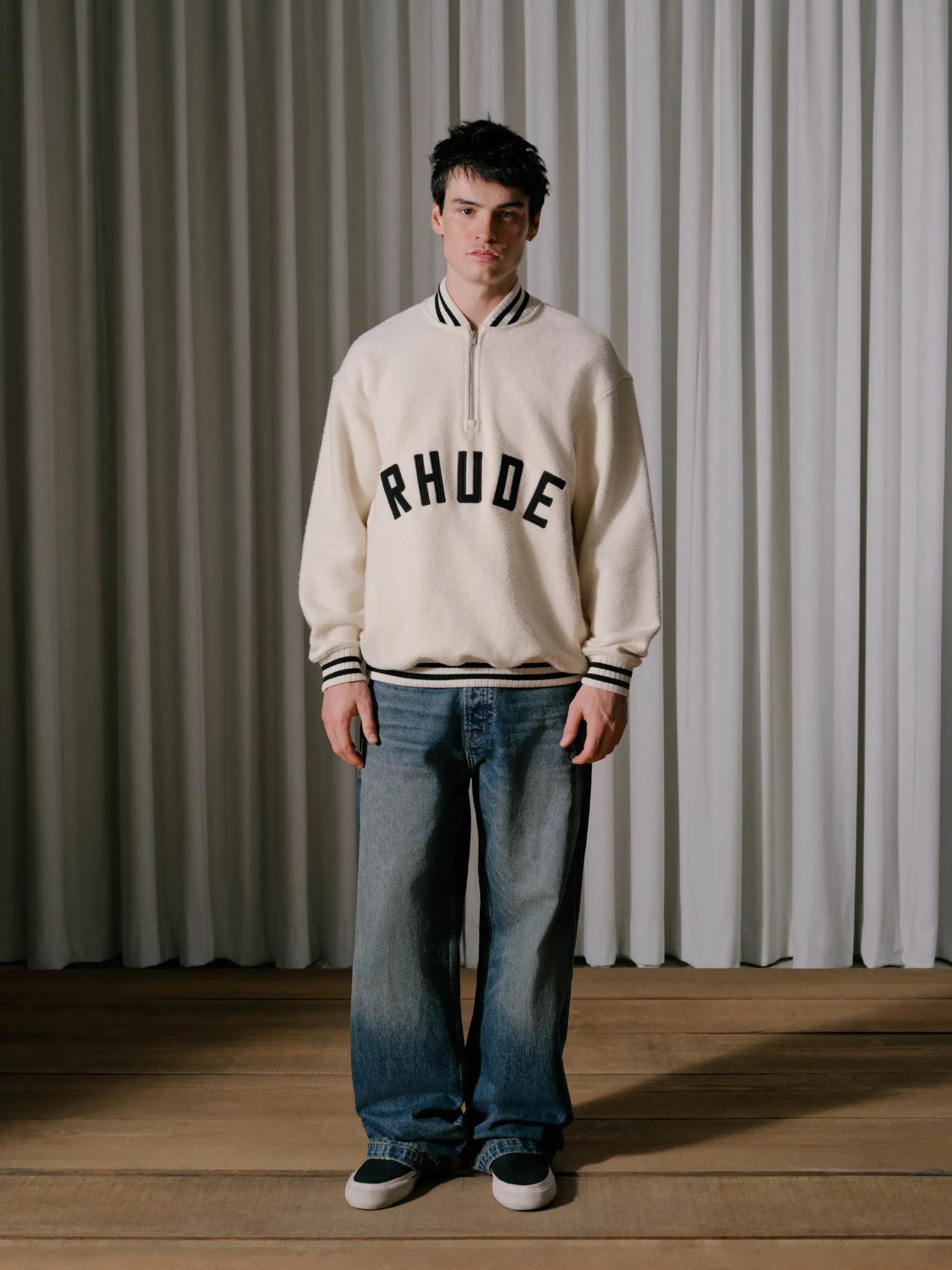 RHUDE QUARTER-ZIP VARSITY