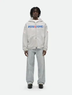 RHUDE RACING ZIP-UP HOODIE