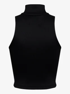 RIBBED KNIT TURTLE NECK ZIP TOP