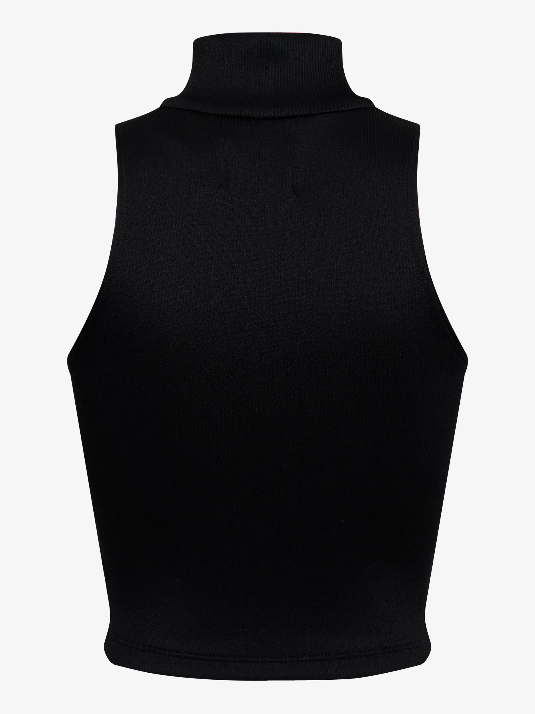 RIBBED KNIT TURTLE NECK ZIP TOP