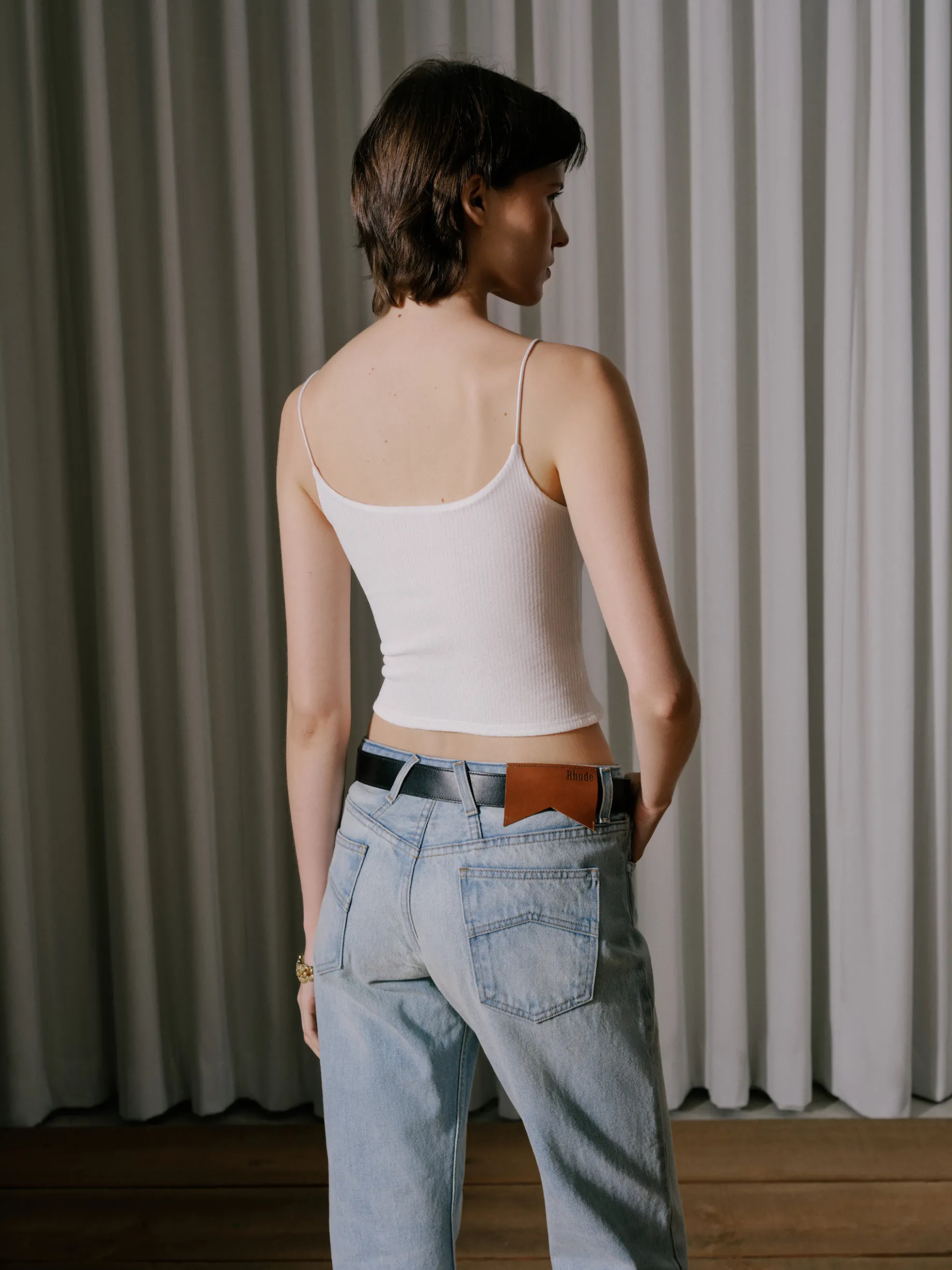 SHEER RIB KNIT TANKTOP