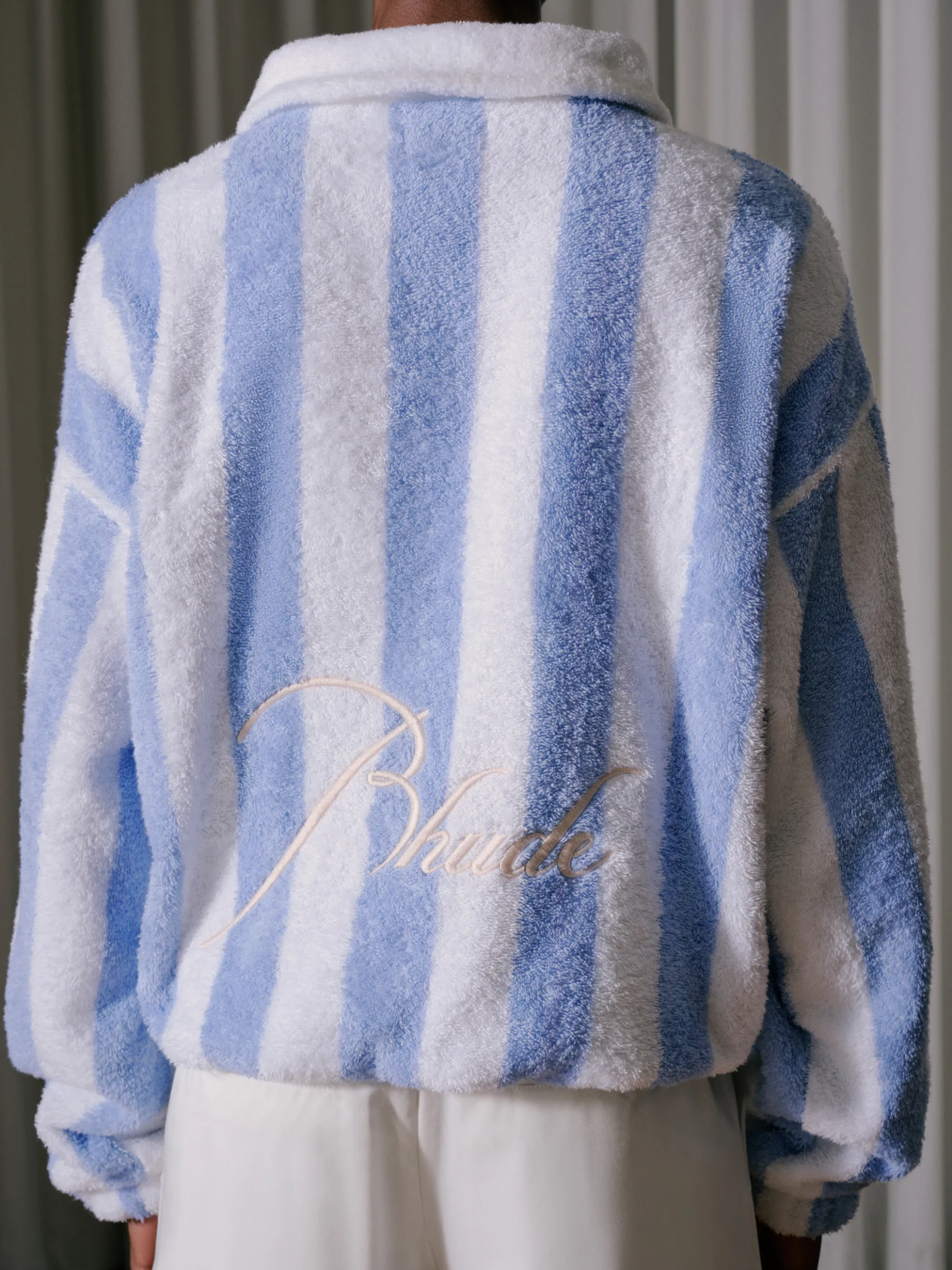 STRIPED LOOP TERRY POLO
