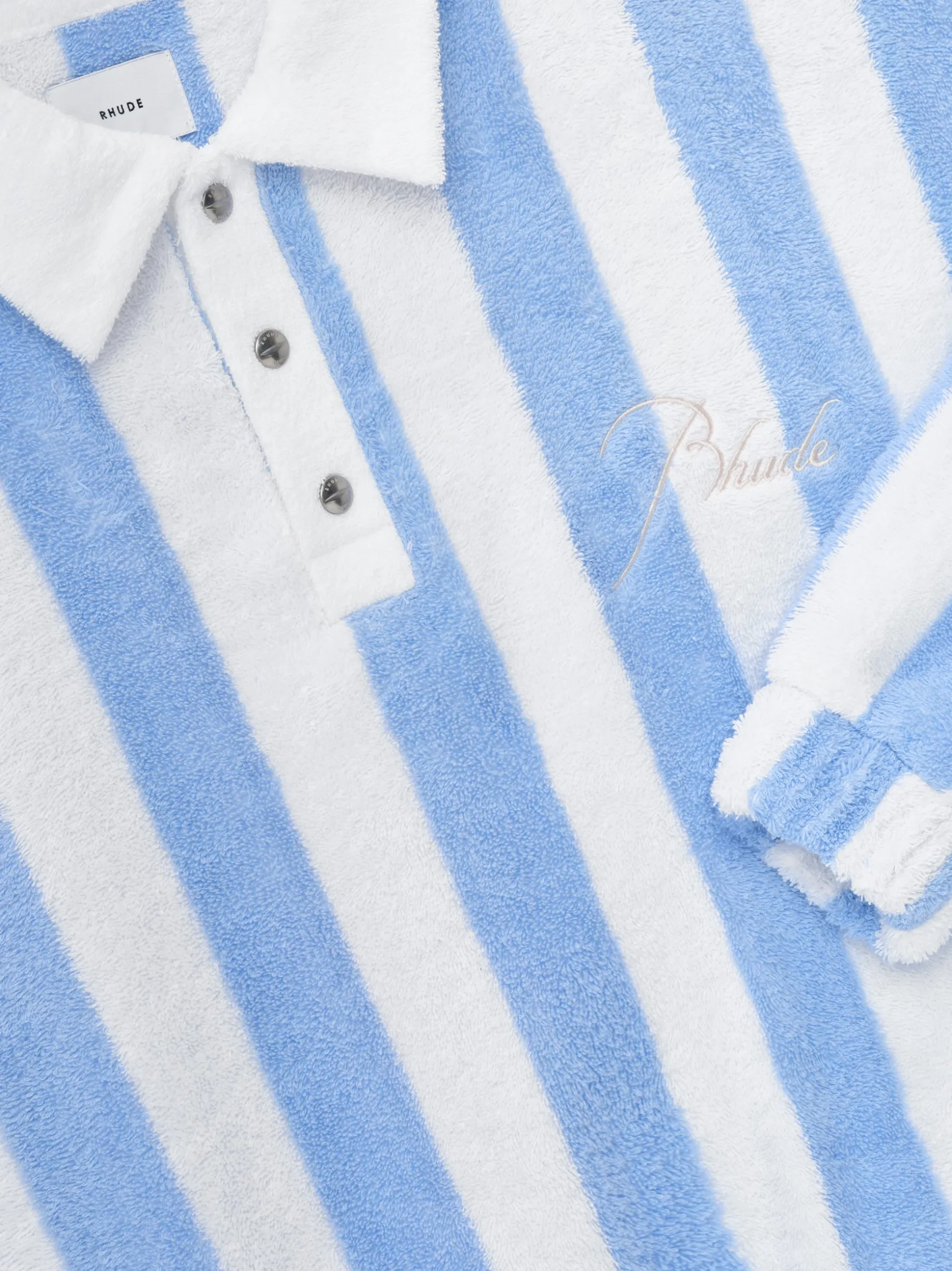 STRIPED LOOP TERRY POLO