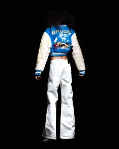 WOMENS F1 CROPPED VARSITY JACKET
