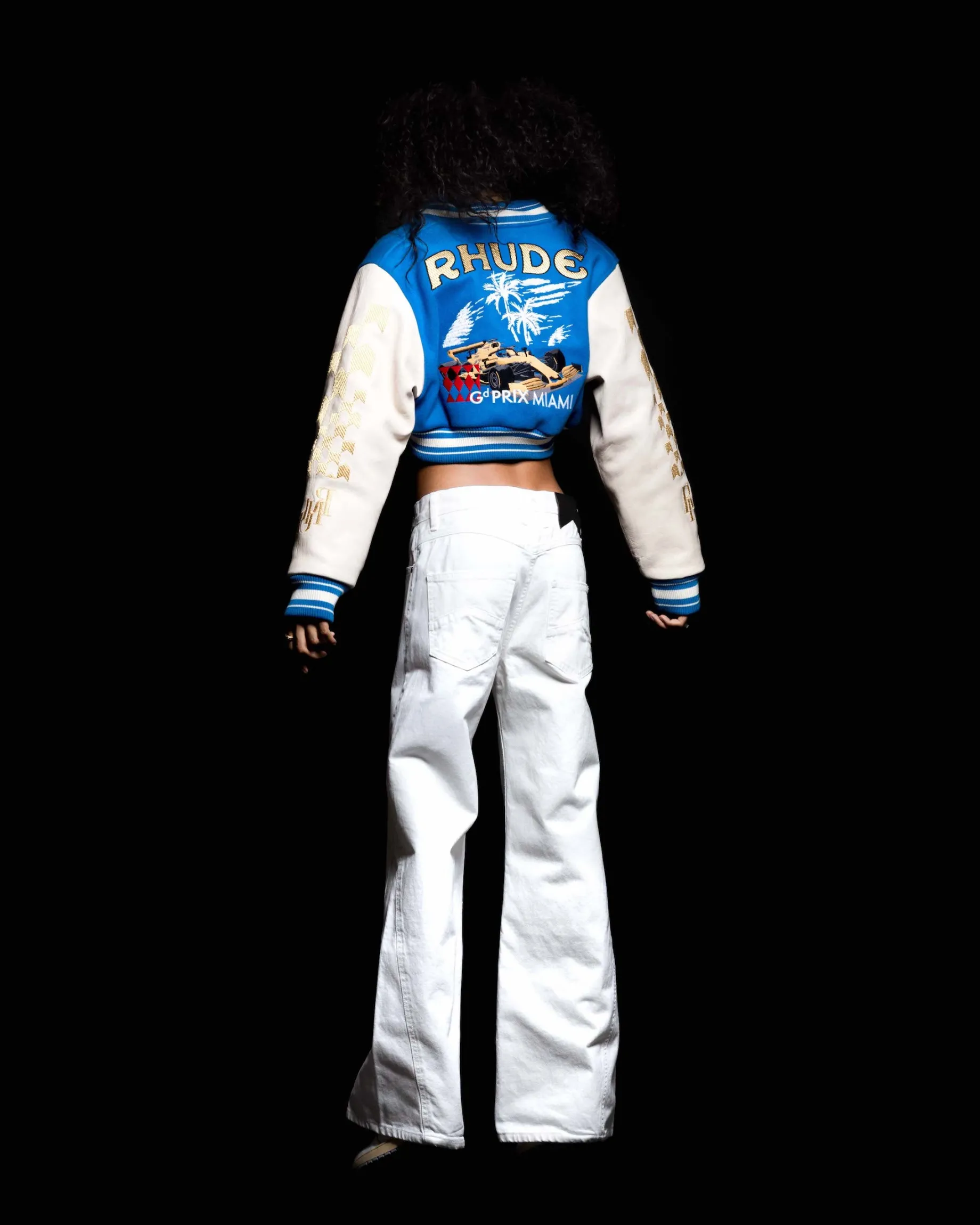 WOMENS F1 CROPPED VARSITY JACKET